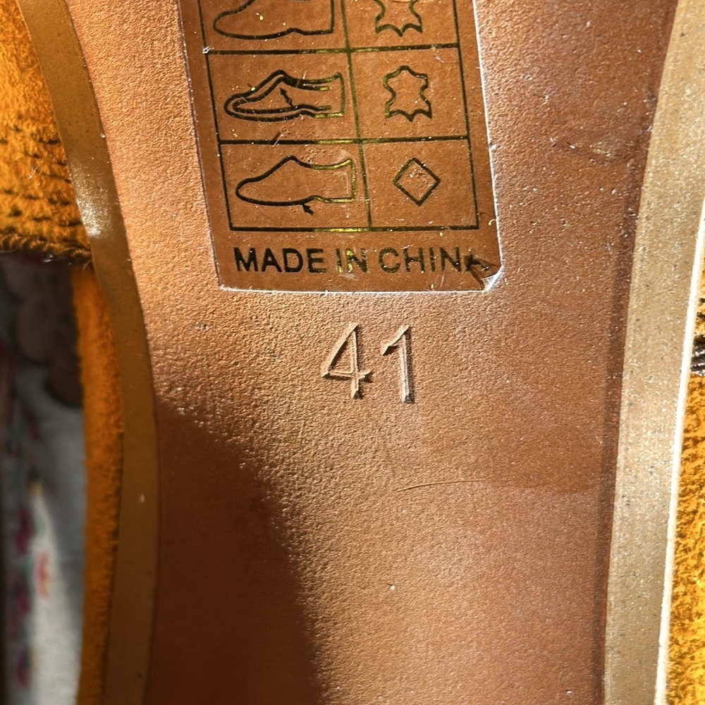 Miss L Fire vintage inspired mustard & brown suedes shoes size 41 - Picture 7 of 16